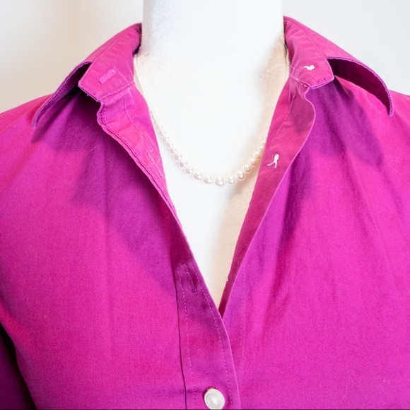 SOLD Lands’ End No Iron Pinpoint Oxford Shirt Pet - Picture 4 of 10